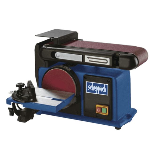Scheppach BTS800 Lijadora de banda y disco Ø 150 mm 370 W Motor Inducción Silencioso con Mesa Inclinable 45° 12