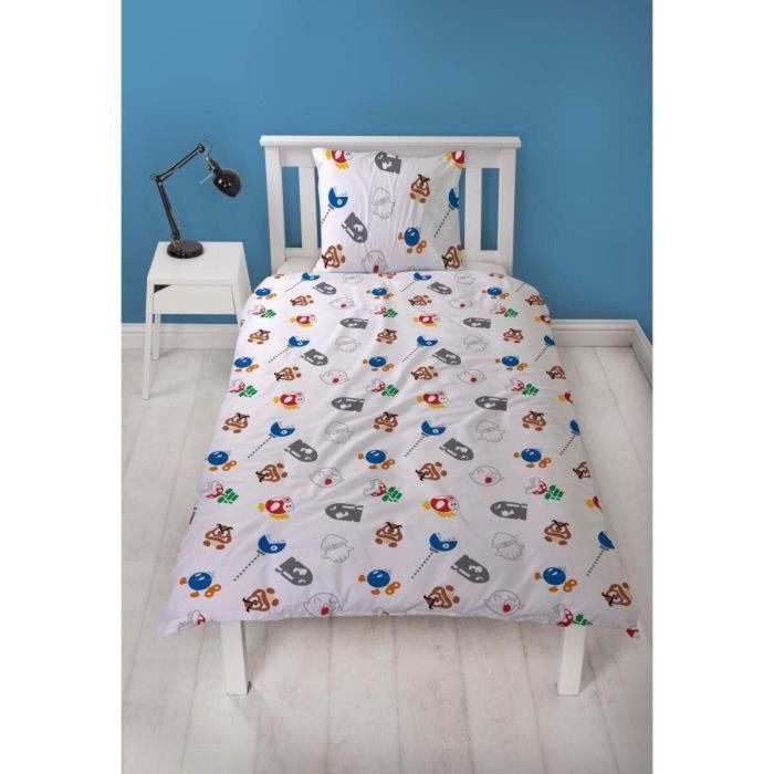 Mario Bros AAART15018 - Juego de Cama Super Mario y sus amigos - Microfibra - 1 Funda Nórdica 140x200 cm + 1 Funda Almohada 63x63 cm 2 Mario Bros AAART15018 - Juego de Cama Super Mario y sus amigos - Microfibra - 1 Funda Nórdica 140x200 cm + 1 Funda Almohada 63x63 cm 2