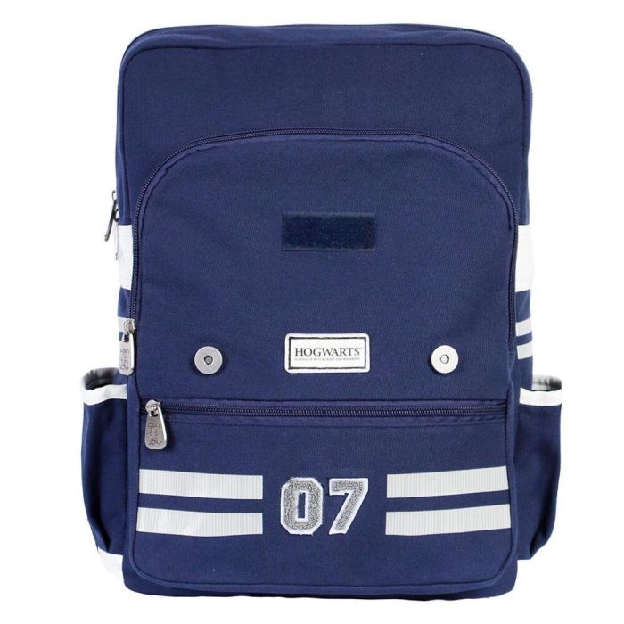 Harry Potter Mochila Oxford Academy Inspiración Retro, Azul Oscuro, 2 Compartimentos, Bolsillos Laterales y Frontal, Divisor Acolchado 4