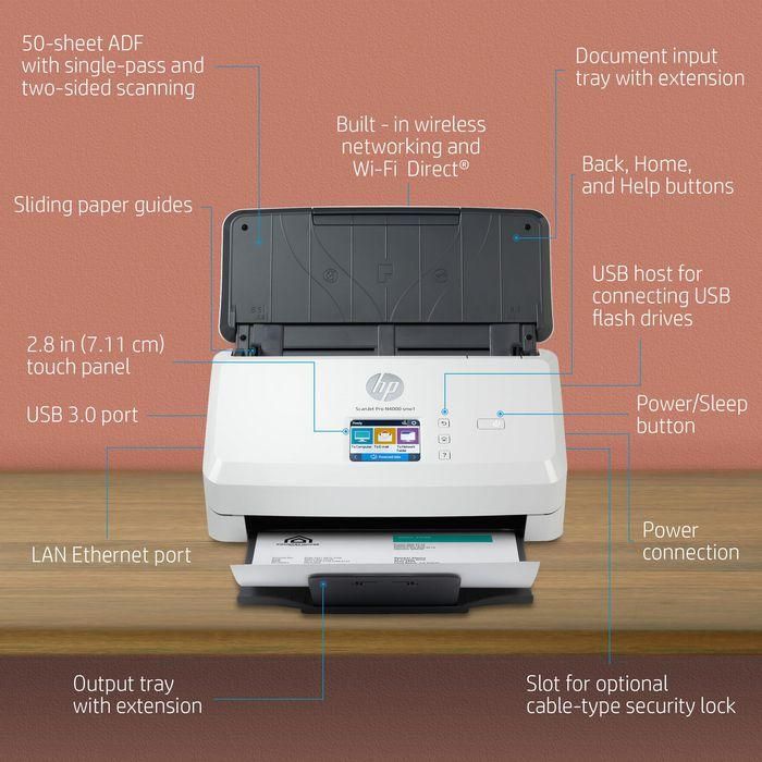 HP ScanJet Pro N4000 snw1 Sheet-feed Scanner 20 HP ScanJet Pro N4000 snw1 Sheet-feed Scanner 20