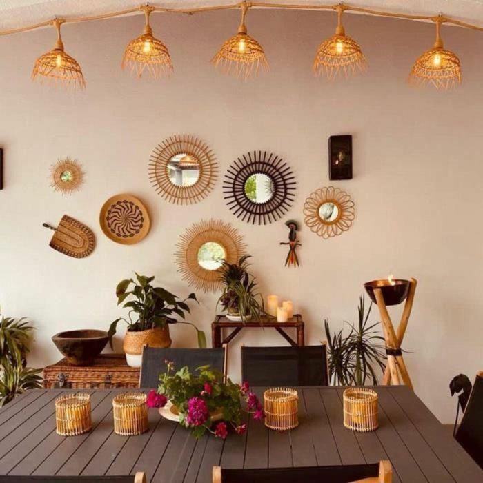 Lumisky Hawaii Light Guirnalda de Luces Exterior Conectable Pantalla Poliratán 10 Bombillas LED Filamento E27 1