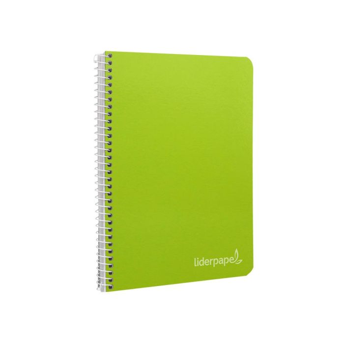 Cuaderno Espiral Liderpapel Cuarto Witty Tapa Dura 80H 75 gr Cuadro 4 mm Con Margen Color Verde 5 unidades 4