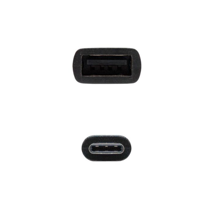 Nanocable 10.01.2400 Cable USB 2.0 Tipo-C Macho a USB-A Hembra OTG Negro 15cm, Carga 3A, 480Mbps, Thunderbolt 3 2