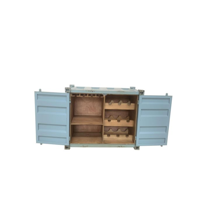 Botellero Vintage DKD Home Decor Azul Celeste 37 x 64 x 77 cm 1