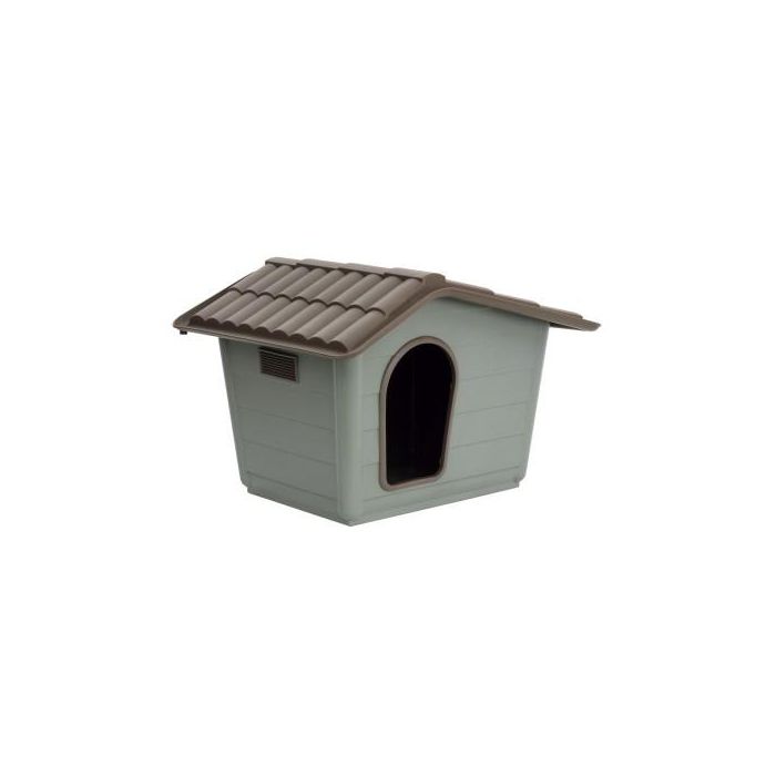 Nayeco Caseta Eco Grande 99x70x75 cm para mascota, exterior, 100% reciclada, protección frío/calor, doble ventilación