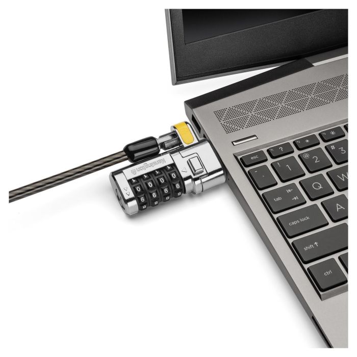 Kensington Candado Universal ClickSafe 3-en-1 para Portátiles, Cable 1.8m, Cerradura de Combinación, Acero al Carbono, Negro