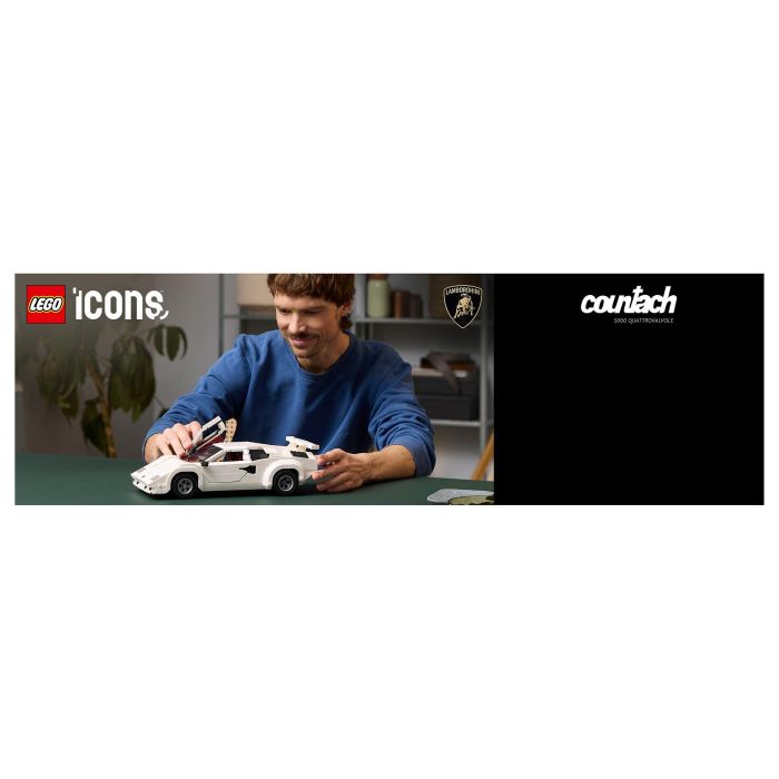 LEGO Icons Lamborghini Countach 5000 Quattrovalvole 10318 - Juego de Construcción de 1506 Piezas para Adultos