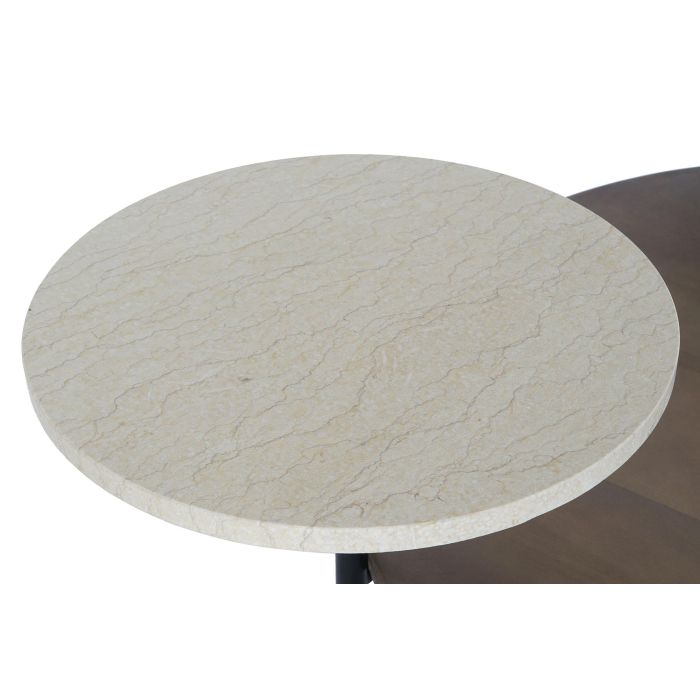 DKD Home Decor Mesa Centro Moderno Negro Marron 90 x 61 x 118 cm Metal MDF Marmol 2