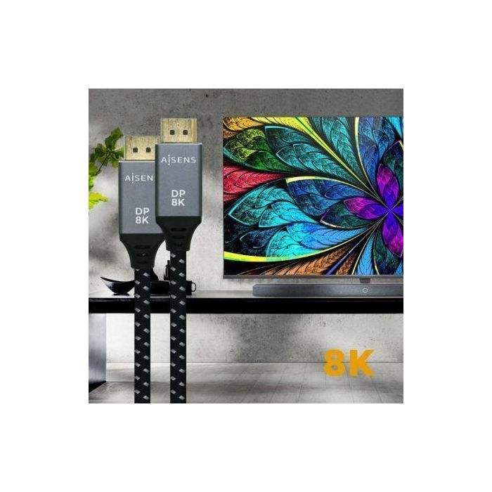 AISENS - CABLE DISPLAYPORT V1.4 8K@60HZ, DP/M-DP/M, GRIS/NEGRO, 1.0M 3 AISENS - CABLE DISPLAYPORT V1.4 8K@60HZ, DP/M-DP/M, GRIS/NEGRO, 1.0M 3