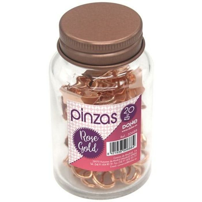 Pinzas DOHE Plateado Metal 19 mm 20 Piezas (6 Unidades) 1