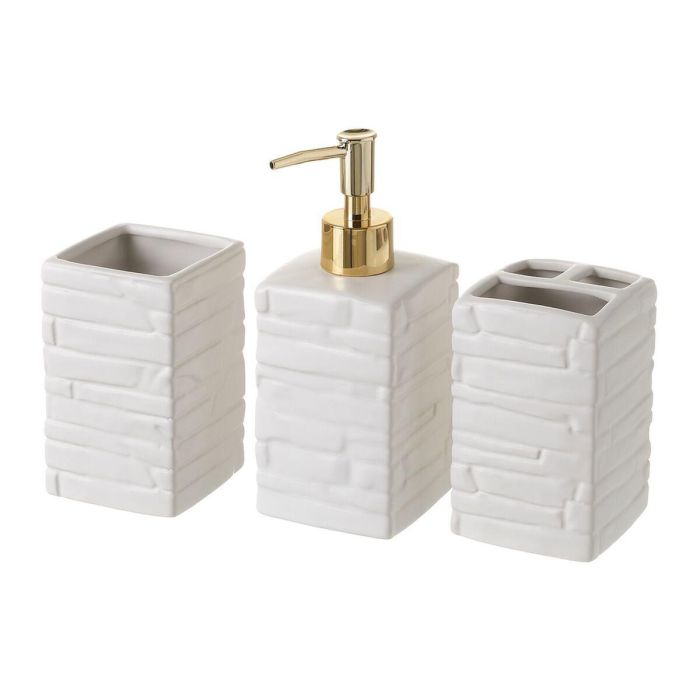 Set de Baño Blanco Cerámica 20,5 x 8 x 19,5 cm