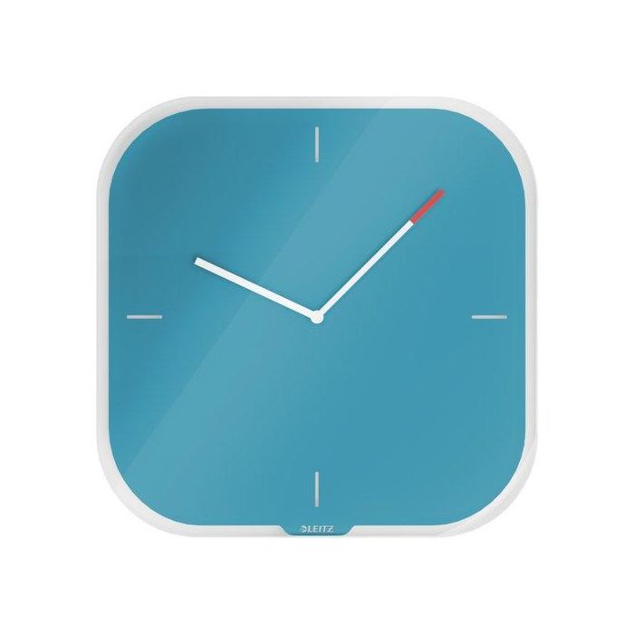 Reloj Pared Leitz Cosy Cristal Analogico 30X30X4 Cm Azul (Incluye Rotulador De Borrado En Seco)
