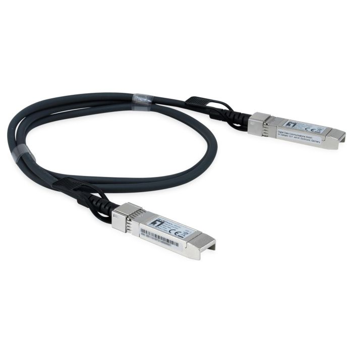 LevelOne DAC-0102 Cable SFP+ DAC Direct Attach Copper para red de 10 GbE, 2 metros, Negro 1