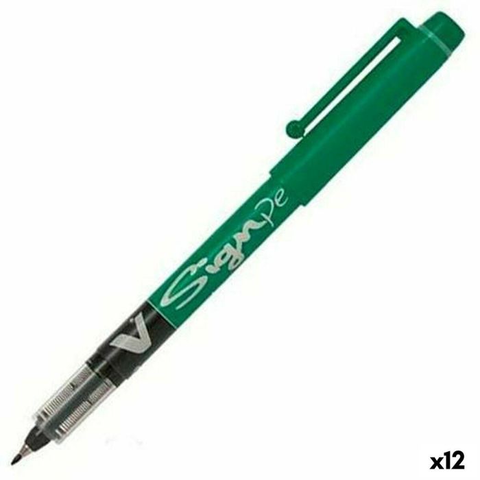 Boligrafo de tinta líquida Pilot V Sign Verde 0,6 mm (12 Unidades) Boligrafo de tinta líquida Pilot V Sign Verde 0,6 mm (12 Unidades)