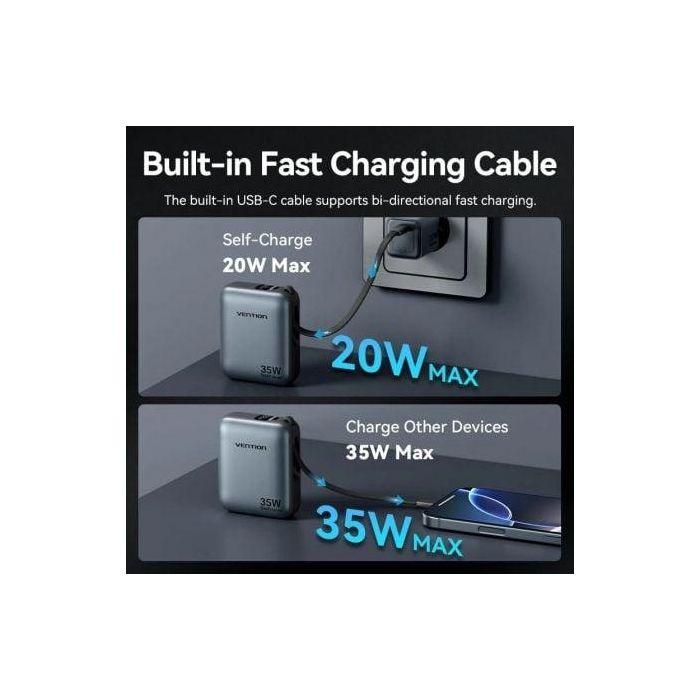 Powerbank 10000mAh Vention FHEH0/ 35W/ Gris 3 Powerbank 10000mAh Vention FHEH0/ 35W/ Gris 3