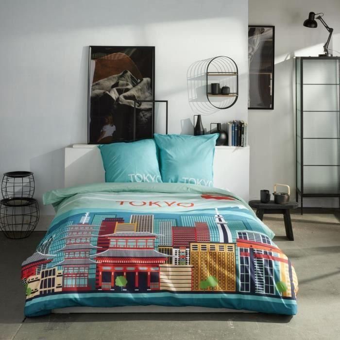 Today TOD3574641268664 Juego de Cama de Algodón 240x220 cm para 2 Personas, Diseño JAVA Estampado Tokio Azul Today TOD3574641268664 Juego de Cama de Algodón 240x220 cm para 2 Personas, Diseño JAVA Estampado Tokio Azul