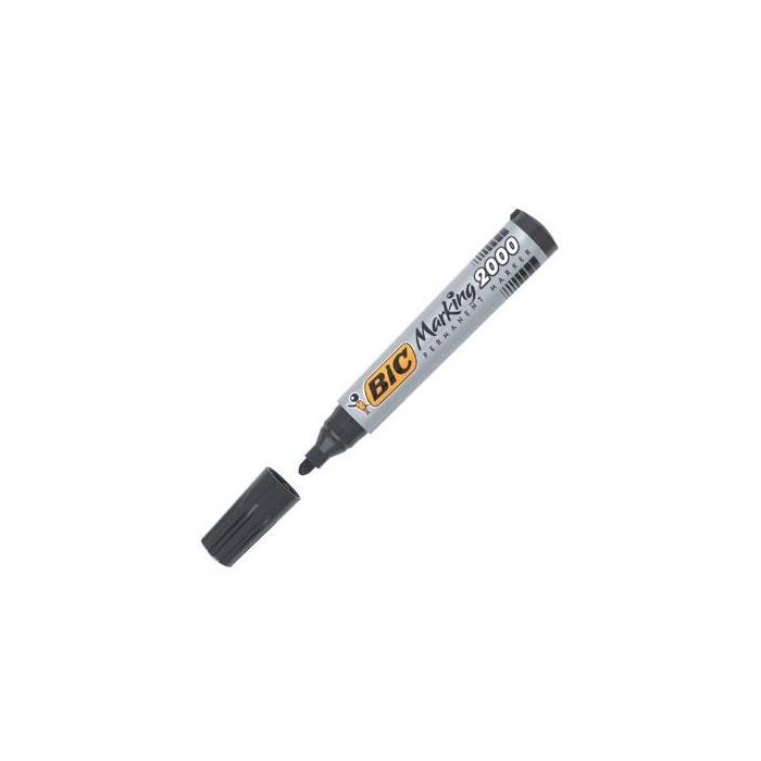 Bic Marcador Permanente Marking 2000 Punta Redonda Negro Caja 12 Ud