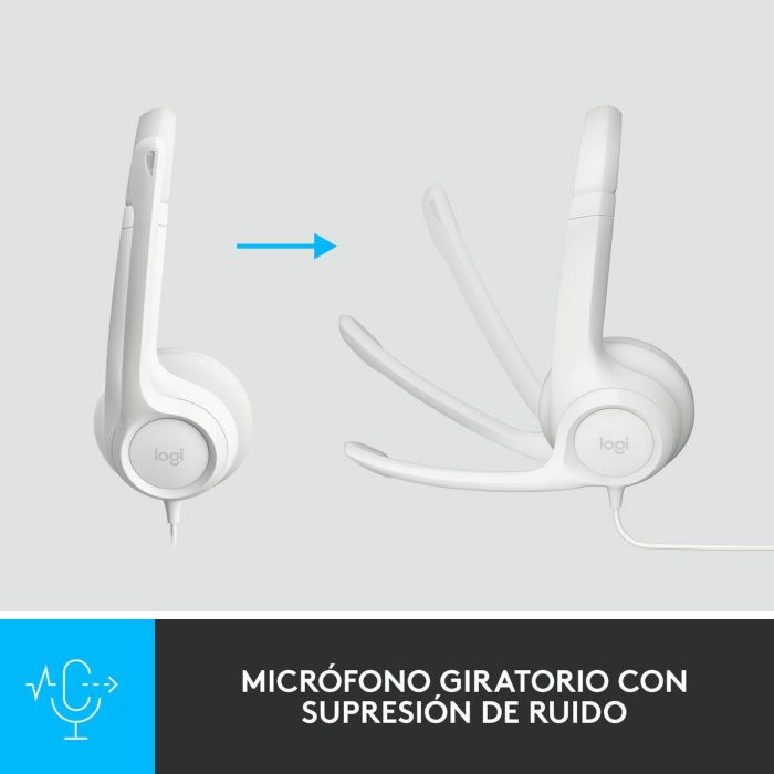 Logitech H390 Auriculares USB-A con Micrófono con Cancelación de Ruido, Cascos de Diadema Acolchados para PC, Videollamadas 7