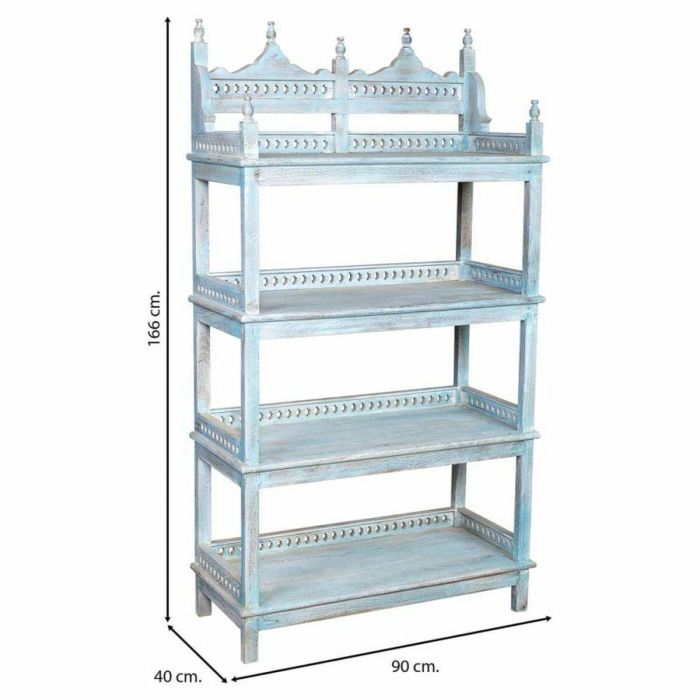 Estantería Alexandra House Living Azul Madera de mango 40 x 166 x 90 cm 5