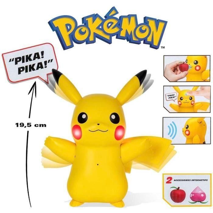 Figura miniatura - BANDAI - Pokémon Interactivo Pikachu y sus accesorios - Juguete con luces, sonidos y movimientos - JW3330 5