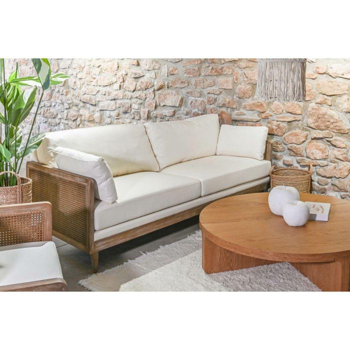 DKD Home Decor Sofá de Diseño Romántico, Ratán y Poliéster, Marrón Crudo, Desmontable, 208 cm Ancho x 86 cm Fondo x 88 cm Alto, Asiento 45 cm 7 DKD Home Decor Sofá de Diseño Romántico, Ratán y Poliéster, Marrón Crudo, Desmontable, 208 cm Ancho x 86 cm Fondo x 88 cm Alto, Asiento 45 cm 7