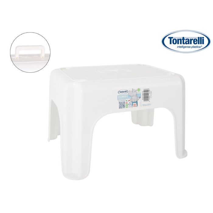 Tontarelli Taburete Dumbo Blanco 38 cm x 30 cm x 24 cm con Asa (6 Unidades) Tontarelli Taburete Dumbo Blanco 38 cm x 30 cm x 24 cm con Asa (6 Unidades)