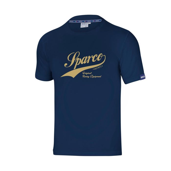 Sparco Camiseta Vintage S01326BM1S Talla S Azul Algodón Suave Ligera para Automovilismo