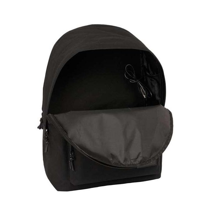 Mochila doble para portatil 15,6"+usb f.c.barcelona chica negro 31x44x18 cm 3