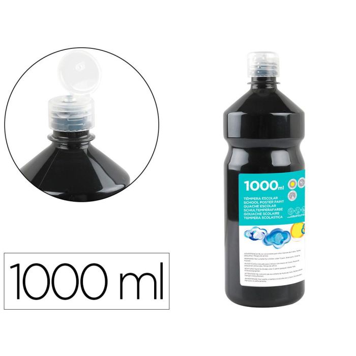 Tempera Liquida Liderpapel Escolar 1000 mL Negro