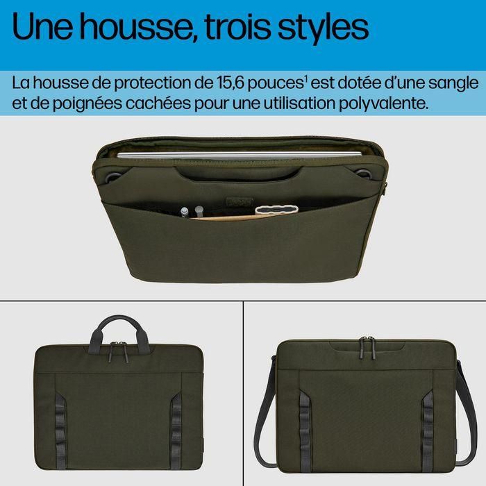 HP Funda Portátil Modular 15.6 pulgadas - Transporte Versátil 3 Formas (Correa y Asas Ocultas), Duradera, Ligera y Organizada con Bolsillos 7