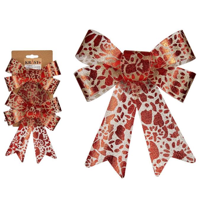 2 Lazos PVC Estampado Rojo 14x20 cm Krist+ - Decoración Festiva (48 Unidades) 2 Lazos PVC Estampado Rojo 14x20 cm Krist+ - Decoración Festiva (48 Unidades)