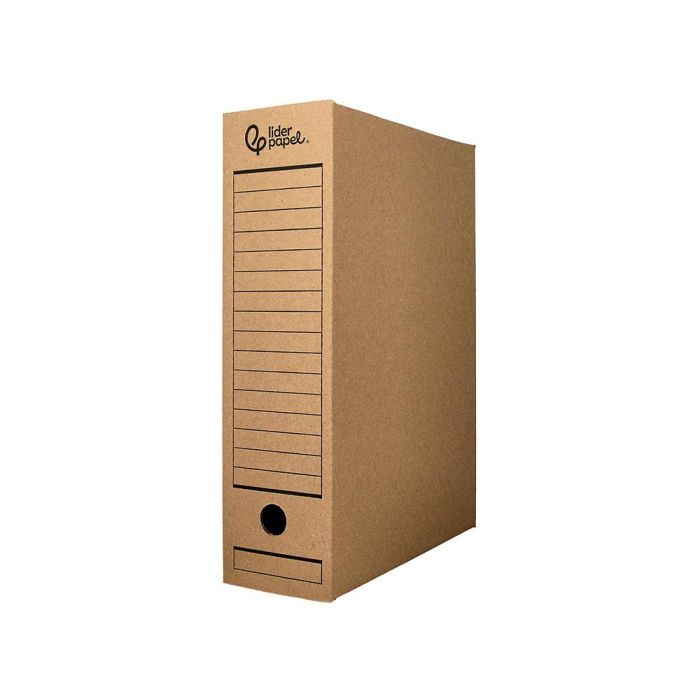 Caja Archivo Definitivo Liderpapel Folio Carton Reciclado 325 gr-M2 Lomo 100 mm Kraft 365x100x251 mm 2