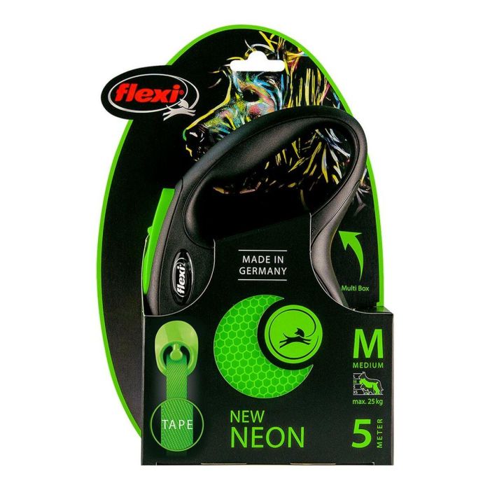 Correa Flexi New Neon S Cinta 5M Verde Neón 3 Correa Flexi New Neon S Cinta 5M Verde Neón 3