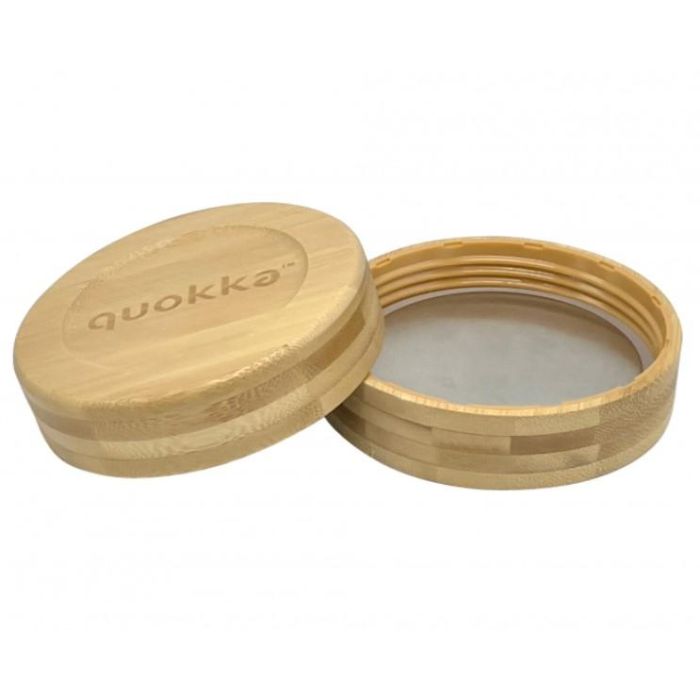 QUOKKA Recipiente de Comida de Cristal 820 ml con Funda Deli Dark Flowers, Tarro Hermético