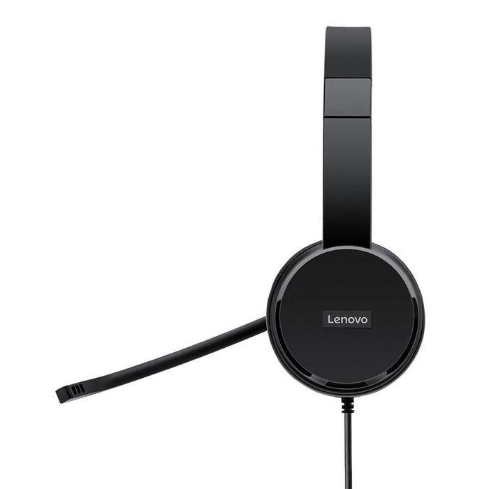Lenovo Auriculares 4XD0X88524 Negro, Diadema Supraaural USB para Oficina, Micrófono Boom, 137g