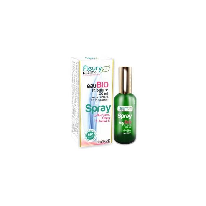 Fleurypharma Agua Micelar Spray 100ml para Pieles Sensibles - Limpia y Tonifica con Aloe Vera y Vitamina C