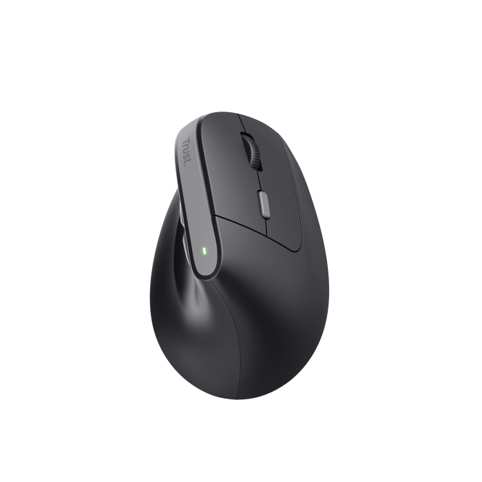 Trust 25145 Ratón Vertical Inalámbrico Ergonómico Bayo II Recargable 2400 DPI con 6 Botones - 60% Plástico Reciclado 2