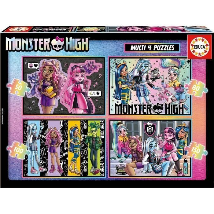 Educa 19706 Puzzle Progresivo Monster High 4 Puzzles 50-80-100-150 Piezas, Cartón Reciclado, +5 Años 0 Educa 19706 Puzzle Progresivo Monster High 4 Puzzles 50-80-100-150 Piezas, Cartón Reciclado, +5 Años 0