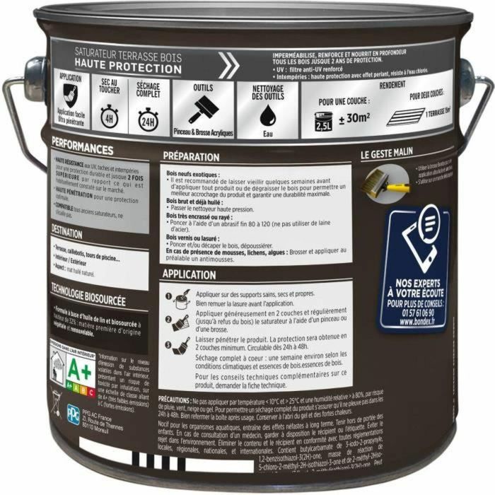 Bondex Saturador para Madera de Acabados Aceitosos, Protección Extrema Incolora para Terrazas y Rejillas 2,5L 2 Bondex Saturador para Madera de Acabados Aceitosos, Protección Extrema Incolora para Terrazas y Rejillas 2,5L 2