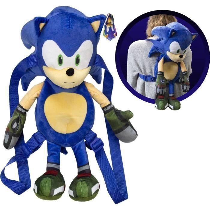 Lansay LAN3181860665510 Mochila de Peluche de Sonic para Niños 3