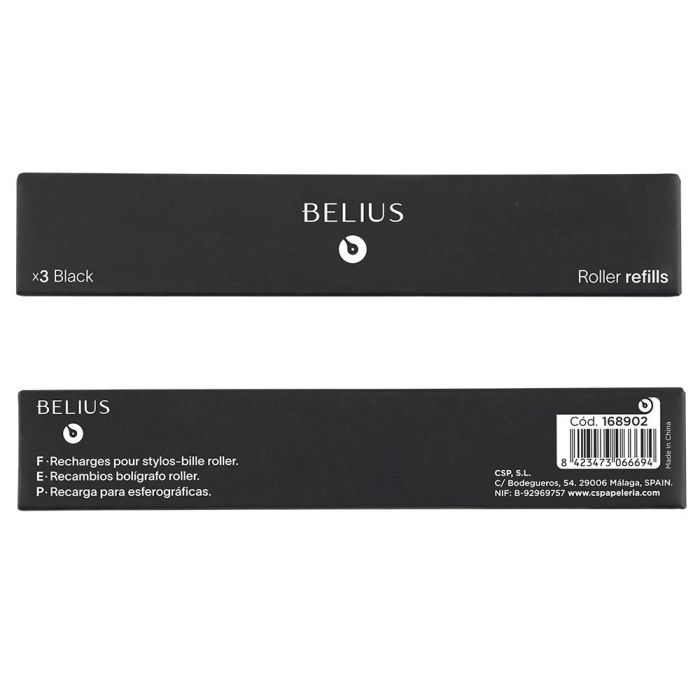 Recambio Roller Belius Negro 0,7 mm Caja 3 Unidades 5