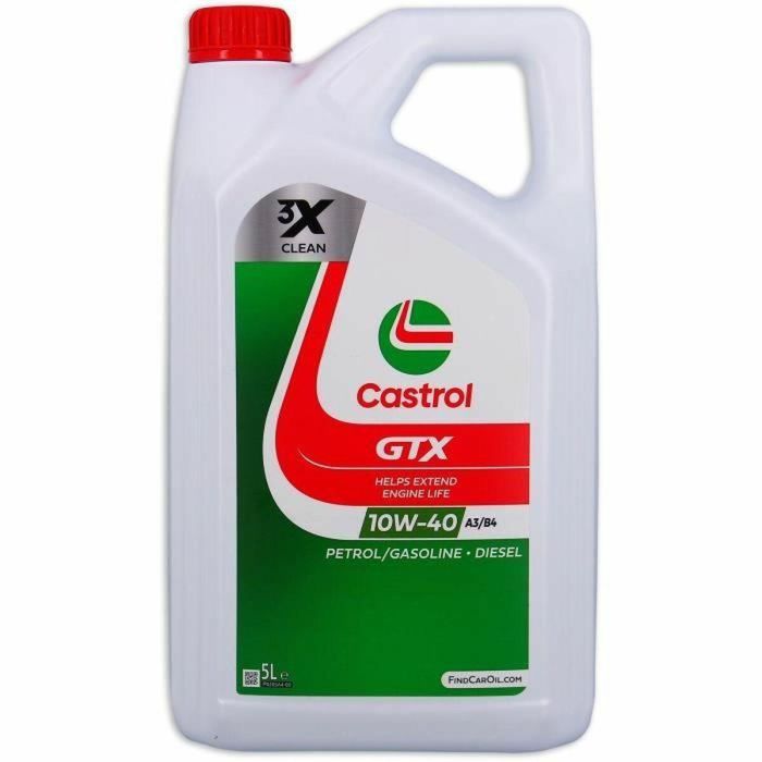 Aceite de motor Castrol GTX Gasolina Diesel 10W40 5 L 0 Aceite de motor Castrol GTX Gasolina Diesel 10W40 5 L 0