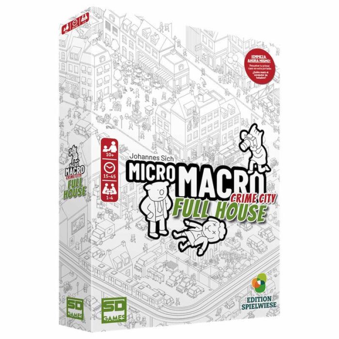 SD GAMES Juego de Mesa MicroMacro Full House - Resuelve 16 Casos, 1-4 Jugadores, +10 Años, 15-45 Minutos