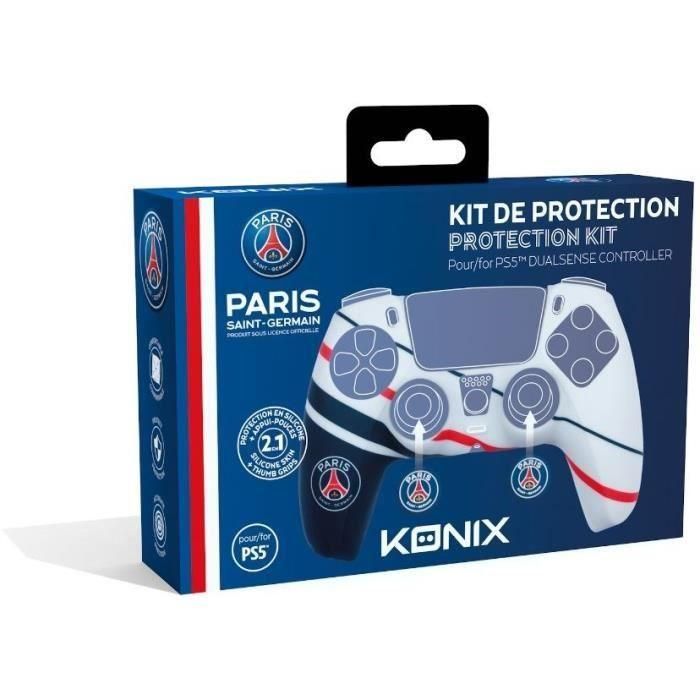 Funda protectora para mando DualSense de PS5 - KONIX Naruto Shippuden - Silicona - Agarres para pulgares - Azul, blanco y rojo 2 Funda protectora para mando DualSense de PS5 - KONIX Naruto Shippuden - Silicona - Agarres para pulgares - Azul, blanco y rojo 2