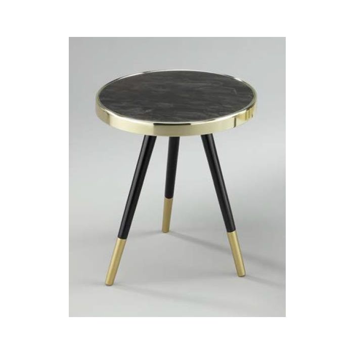 Mesita Auxiliar Glam DKD Home Decor Dorado Negro 42.5 x 48 x 42.5 cm