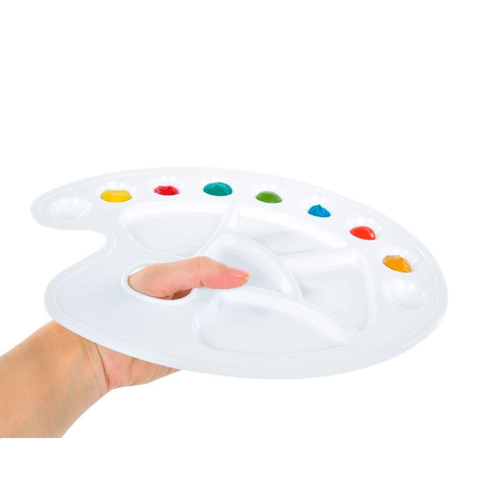 Liderpapel Paleta Ovalada de Plástico 10 Huecos para Diestros 17x22.5cm 3