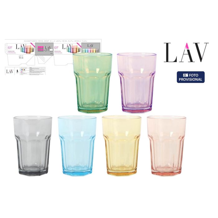 LAV Vaso de Colores Aras 365 cc, Ø8.3x12 cm (48 Unidades)