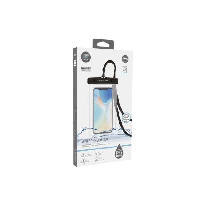 Funda impermeable colgante para agua pvc ipx8 negra 1 Funda impermeable colgante para agua pvc ipx8 negra 1