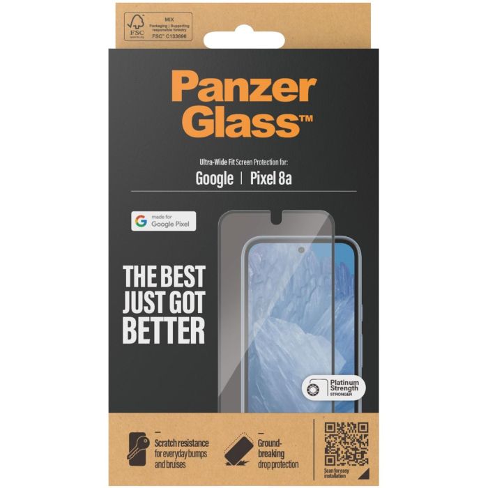 PanzerGlass Protector de Pantalla Google Pixel 8a Ultra Wide Fit 2
