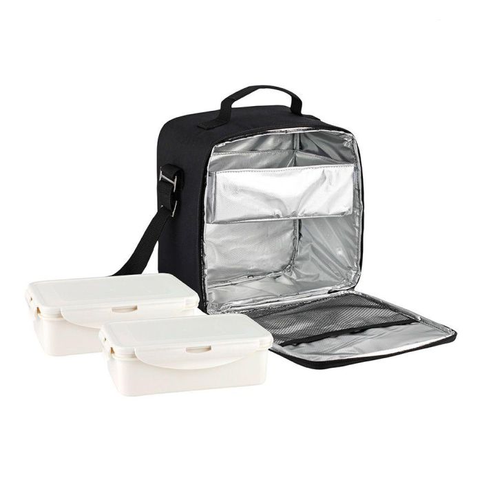 Fagor Porta alimentos Tappy Plus con 2 Fiambreras Herméticas 0,82L | Bolsa Térmica Aislante Frío/Calor | Negro | 17,5x17x24,5 cm 1 Fagor Porta alimentos Tappy Plus con 2 Fiambreras Herméticas 0,82L | Bolsa Térmica Aislante Frío/Calor | Negro | 17,5x17x24,5 cm 1